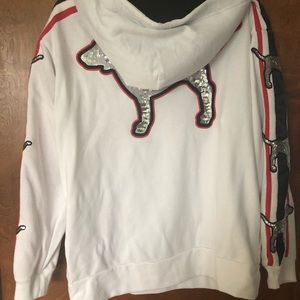 PINK Bling Quarter Zip Hoodie-L